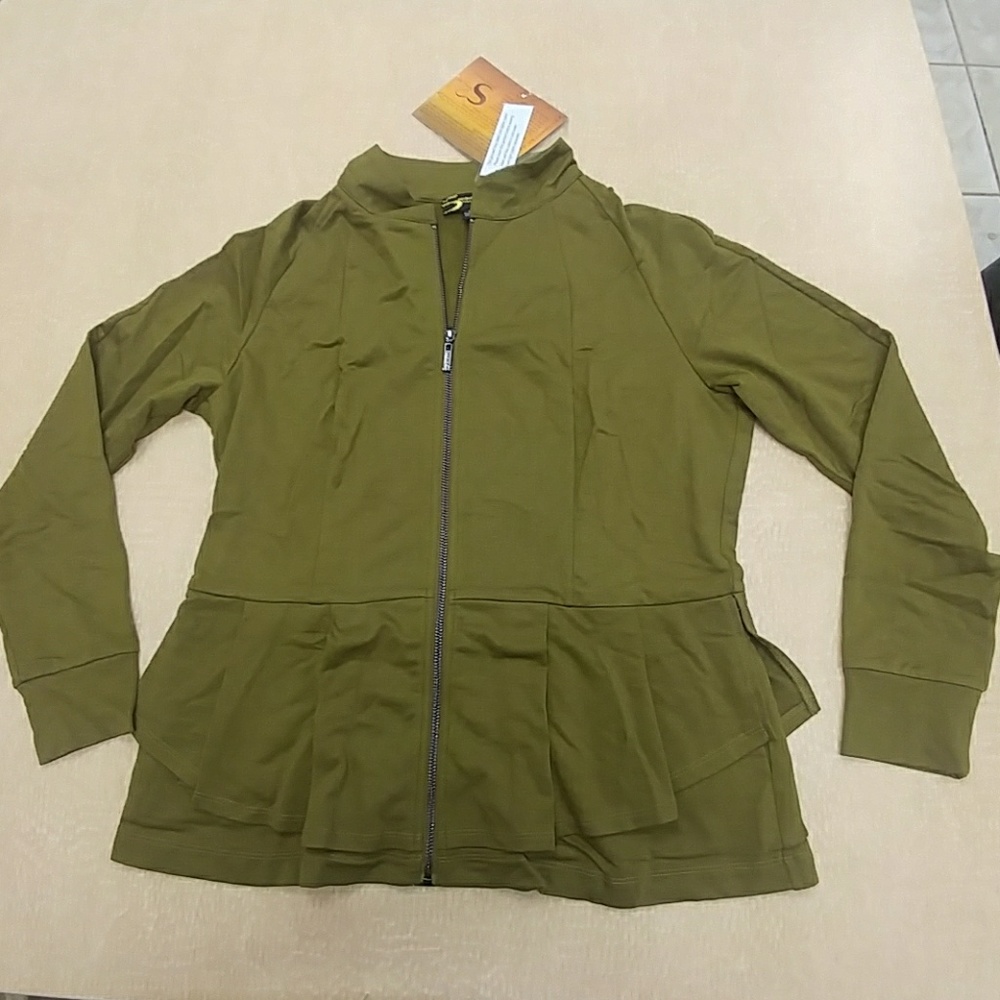 Faux Skirt Zipper Jacket with Pockets (2)